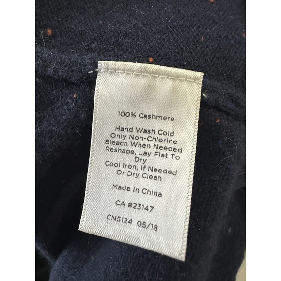 *Flawed Talbots Cashmere Sweater Sabrina Donegal LP Large Petite Navy Speckled - Picture 7 of 12